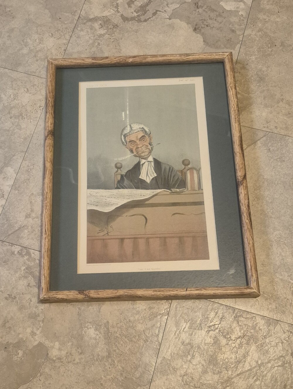 1901 Vanity Fair SPY Leslie Ward Judge Chromolithograph Antique Framed Print